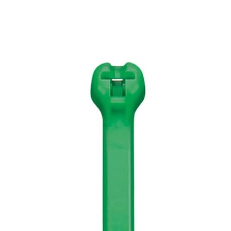 Panduit Cable Tie, 8 in L, 2 in Max Bundle Dia., Green, Nylon 6/6, 50 lb Strength, 1000 PK BT2S-M5